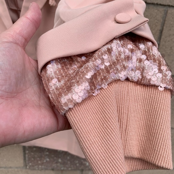 Cinq a Sept Khloe Sequin Hooded Blazer - Blusher - Picture 4 of 6